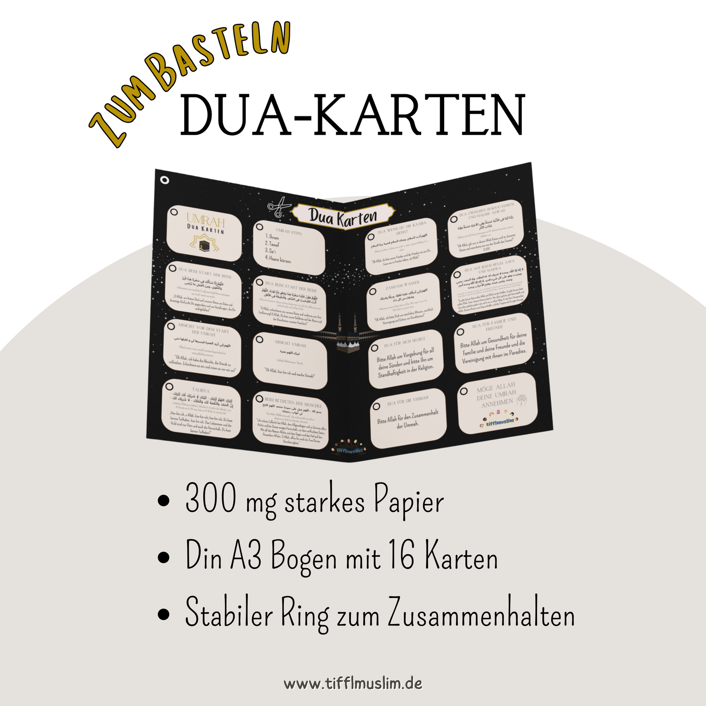 Dua-Karten mit Bittgebeten für die Umrah-Reise