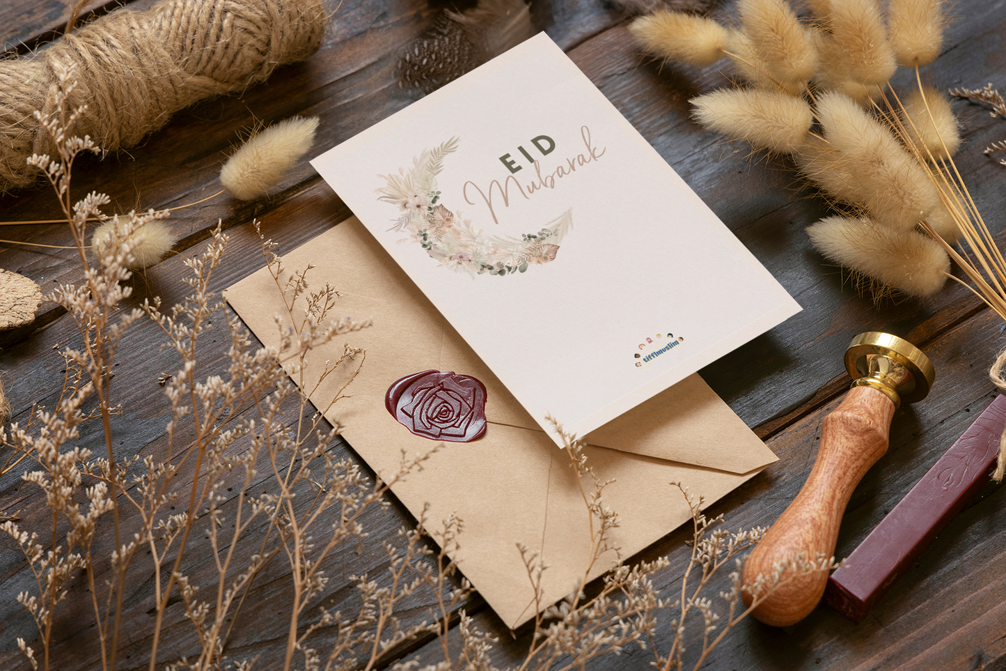 Set Floral - Eid-Grußkarte mit Umschlag