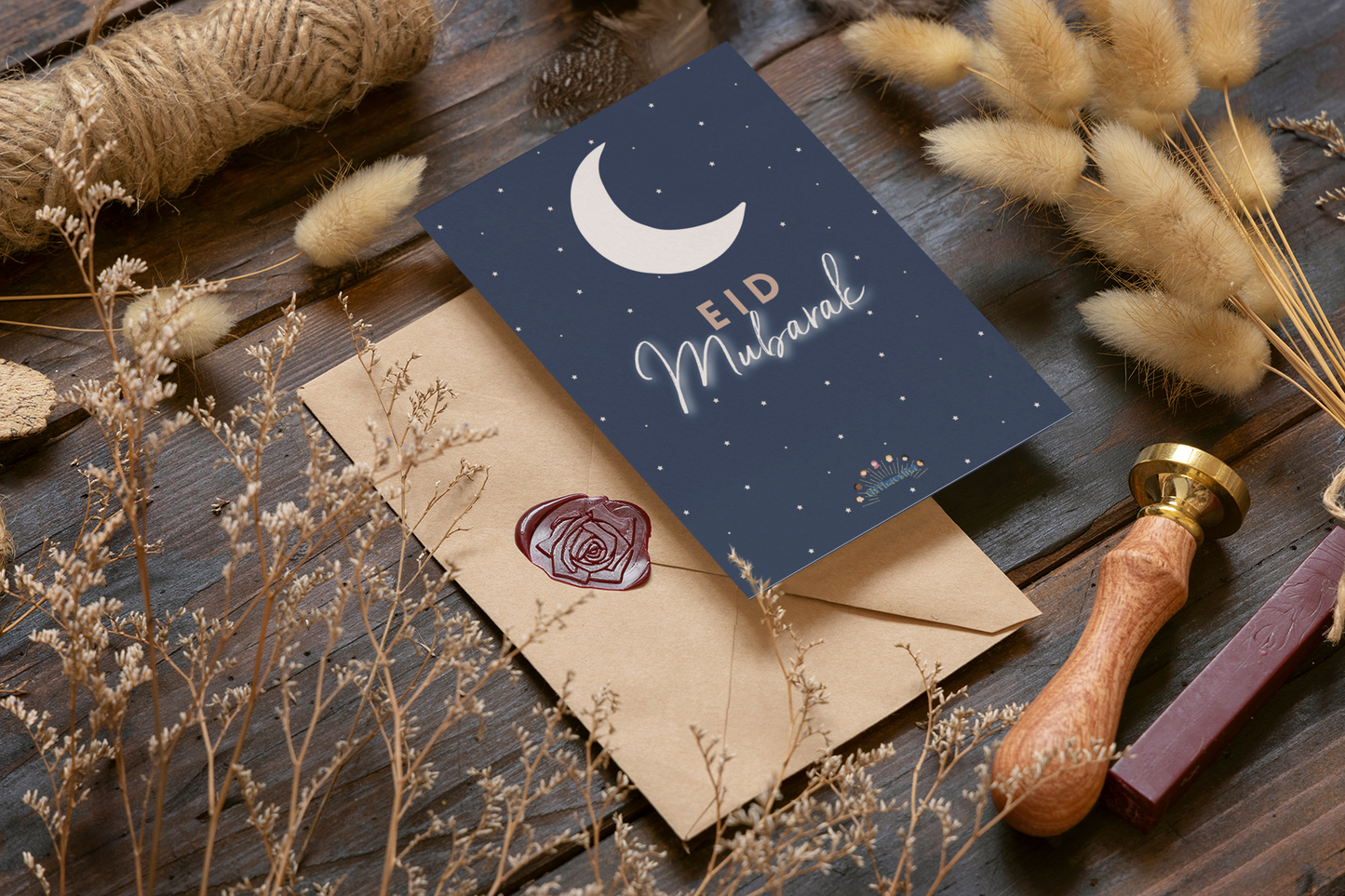 Set Mond - Eid-Grußkarte mit Umschlag